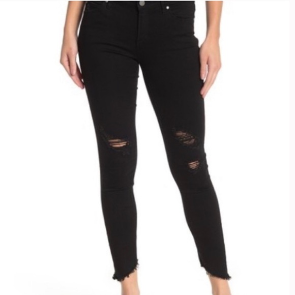 Articles Of Society 31 Black Sammy Diagonal Hem Distressed Jeans - Picture 1 of 12